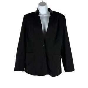 T Tahari Womens Black Blazer Jacket Size L Polyester & Rayon Blend